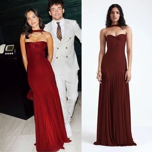 DEME by Gabriella Berta Halter Dress Burgundy Red NEW with tags